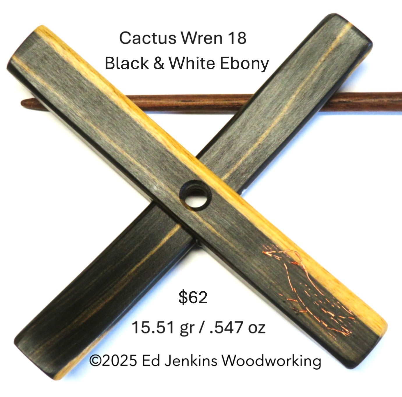 Cactus Wren 18 Black & White Ebony