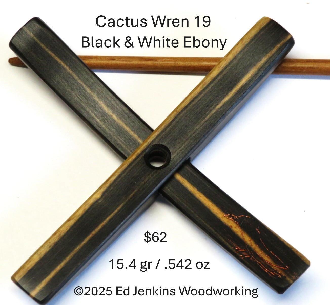 Cactus Wren 19 Black & White Ebony